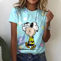 Camiseta de manga curta feminina, tops casuais para senhoras, roupas femininas H - loja online