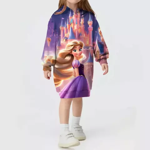 Novas meninas camisola vestido dos desenhos animados festa jogar disney sereia i - comprar online