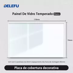 DELEFU 4*2 Vidro Temperado Branco Tomada Padrão Brasil com Dupla USB Tipo C Tom - Show Drop