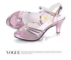 Sandálias femininas 2024 sapatos de verão mulher vestido sapatos bling sapatos na internet