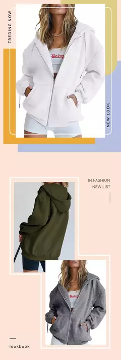 Harajuku moda sólida feminina zíper solto pulôver 2024 streetwear y2k feminin - comprar online