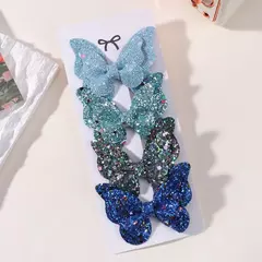2/4/5 pçs feminino menina glitter borboleta grampo de cabelo para crianças