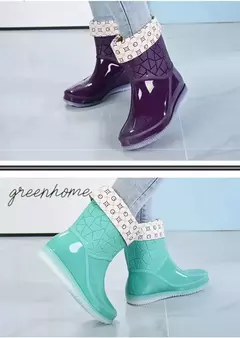 Imagem do Botas mujer 2023 botas femininas da moda ao ar livre sapatos de chuva novos anti