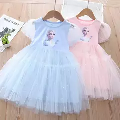 Imagem do Disney Frozen Princess Dress para meninas, vestidos de mangá voadora, roupas in