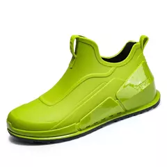 Botas de cano curto masculino, botas de chuva monocromáticas, sapatos de pesca - comprar online