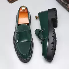 Moda masculina sapatos casuais de couro masculino clássico estilo britânico mo - comprar online