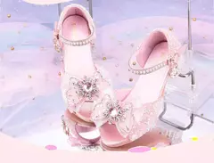 Meninas elegantes crianças sapatos de cristal verão glitter sapatos salto alto - loja online