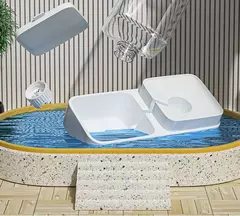 Alimentador automático para gatos e dispensador de água com recipiente de arma na internet