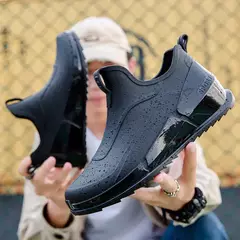 Botas de cano curto masculino, botas de chuva monocromáticas, sapatos de pesca - Show Drop
