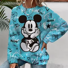 Disney feminino moletons e moletons mickey mouse outono primavera moletom outono - Show Drop
