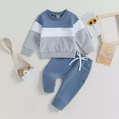Imagem do Conjunto de moletom e calças de manga comprida de bebê menino, pulôver infant