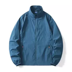 Casaco fino masculino com bolso, protetor solar, jaqueta casual de caminhada, go - Show Drop