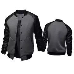 Casacos de Beisebol Patchwork para Homens, Luva PU, Jaquetas com Gola Alta, Gold na internet