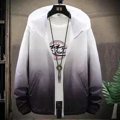 Imagem do Jaqueta fina de bloqueio de cores masculina, protetor solar, jaqueta casual à p