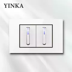 Yink branco teclas de piano universal interruptor de luz parede painel de vidro na internet