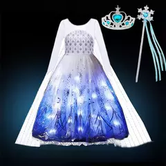 Disney vestido led light up elsa espírito traje meninas congelado role play nev - Show Drop