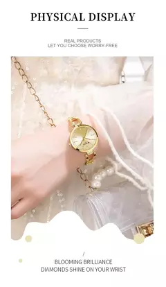 Curren relógio de luxo para mulher alta qualidade diamante com requinte para senhoras relógio luxuoso