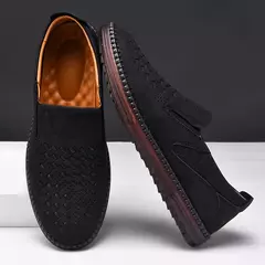 Imagem do Botas de couro artesanais para homens, sapatos de grife casual, macio, andando,