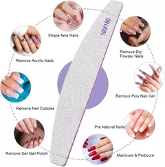 Reutilizável dupla face lixa profissional de unhas, Emery Board, limas de unhas - comprar online