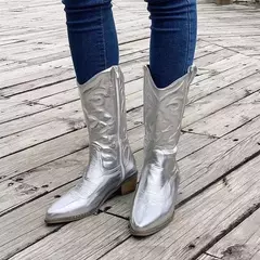 Moda feminina zíper botas de cavaleiro senhoras outono sola grossa saltos gross - Show Drop
