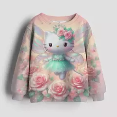 Bonito Kuromi e Melody Cartoon Anime Periféricos moletons Meninos e Meninas Suéter Pulôver de Pescoço Redondo na Primavera e no Outono