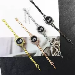 Relógio de pulso em aço inoxidável de luxo para mulheres, relógios de ouro - comprar online