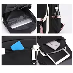 Purple Kuromi Melody School Bags para homens e mulheres, USB, Capacidade Laptop - Show Drop
