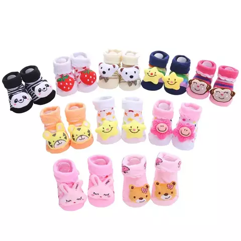 3 pares meias do bebê meninas meninos recém-nascidos acessórios anti deslizamti - comprar online