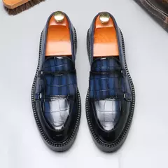 Moda masculina sapatos casuais de couro masculino clássico estilo britânico mo na internet