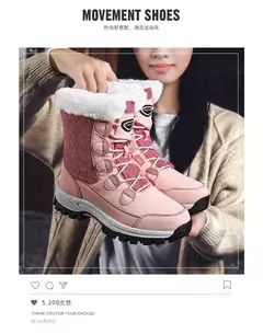 Imagem do Botas femininas de inverno plataforma botas de neve à prova dwaterproof água p