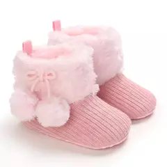 sapatos inverno de pelúcia para maninas confortaveis botas de neve algodão recém-nascido - comprar online