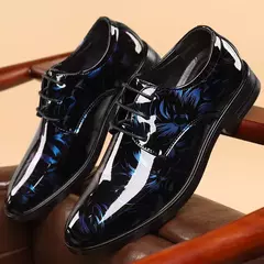 2024 novos sapatos de couro para homens padrão floral sapatos formais masculino - Show Drop