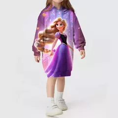 Novas meninas camisola vestido dos desenhos animados festa jogar disney sereia i - comprar online