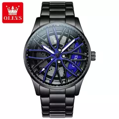 Olevs high-end relógio masculino de luxo cubo da roda giratória original quart