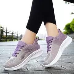Sapatos casuais com renda para mulheres, leve, sola grossa, exercícios, esporte na internet