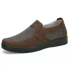 Marca sapatos casuais para homens rendas pano de linho respirável sapatos de lo - loja online