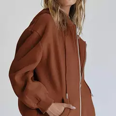 Harajuku moda sólida feminina zíper solto pulôver 2024 streetwear y2k feminin na internet