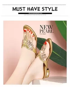 Imagem do Chinelos de couro com strass para senhoras, chinelos casuais, sapatos sensuais,