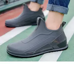 Botas de cano curto masculino, botas de chuva monocromáticas, sapatos de pesca