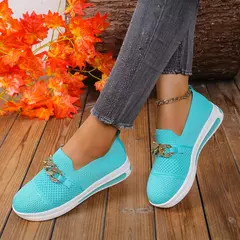 Mulheres tênis de malha trabalho sapatos de designer para mulher leve sola maci - Show Drop