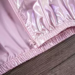 Jaqueta com capuz fino monocromático para menina, poliéster, roupa diária con - Show Drop