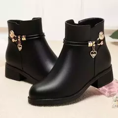 Botas de inverno femininas à prova à prova d&#39;água água couro quente mãe