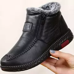 Botas de neve de inverno mulheres bota de tornozelo retro couro do plutônio mãe sapatos de pelúcia quente confortável zíper à prova dwaterproof água calçados femininos botas mujer na internet