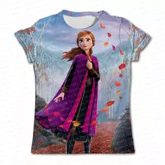 Camiseta de manga curta para meninas, 3d impresso, bonito, desenhos animados, co