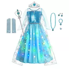Led light up esa vestidos para meninas crianças cosplay roupas de festa crianç - Show Drop