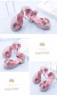 Disney frozen elsa crianças sapatos de salto alto para meninas dos desenhos ani na internet