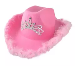 Imagem do Chapéus de cowboy rosa para mulheres, meninas, aba larga, chapéus ocidentais,