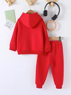 Crianças moda 2 pçs pulôver com capuz + calças ternos 1-8 anos meninos menin na internet