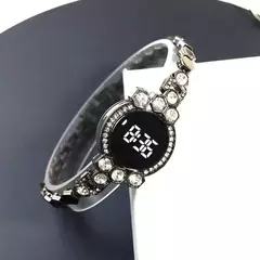 Relógio de pulso em aço inoxidável de luxo para mulheres, relógios de ouro