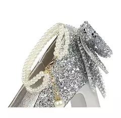 Banquete de casamento novo doce pérolas de um comprimento salto alto feminino s na internet